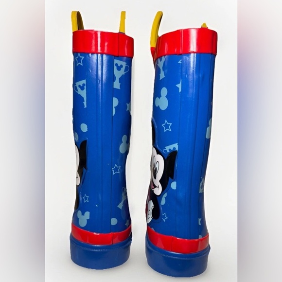 Disney Mickey Mouse Waterproof Rain Boots Kids Youth Children's Size 2 EUC - Picture 6 of 7